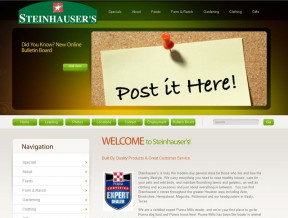 Steinhauser's is one of the largest chains of country stores in South Texas.  Primarily in the Houston area, this group of feed stores needed a website...
